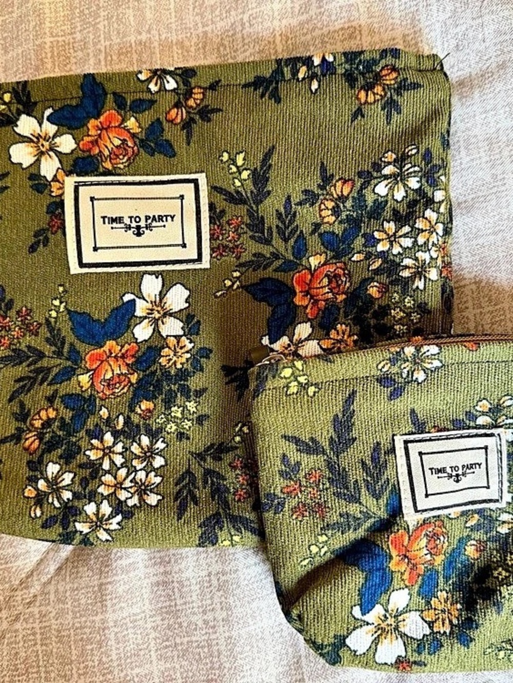 Floral Cosmetic Pouch Set